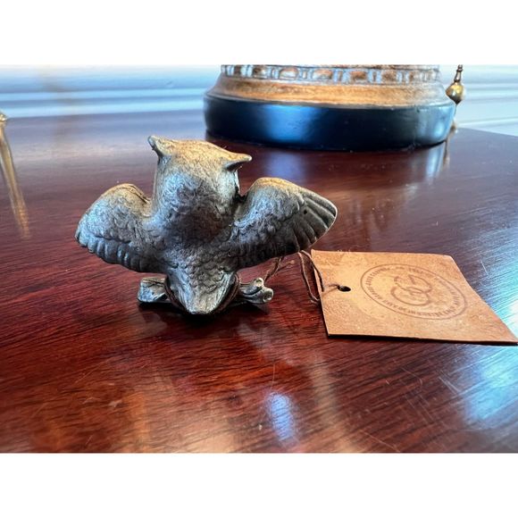 Vintage Pewtie Playmates Pewter Owl George Good Original Tag Hoot Owl - Picture 3 of 6
